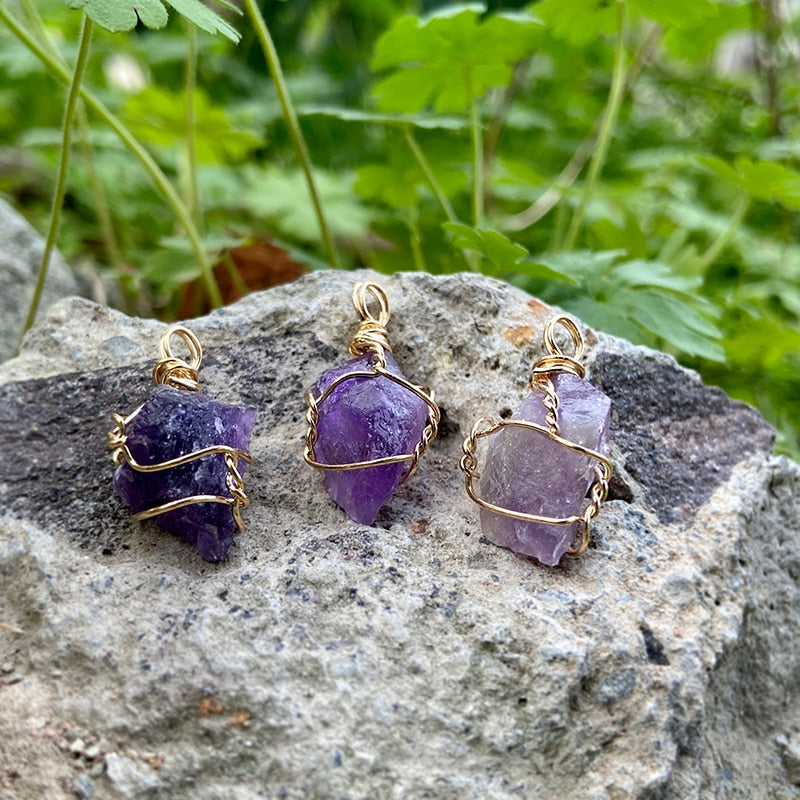 1 Stück natürliche, handgefertigte Amethyst-Halskettenaccessoires für Frauen