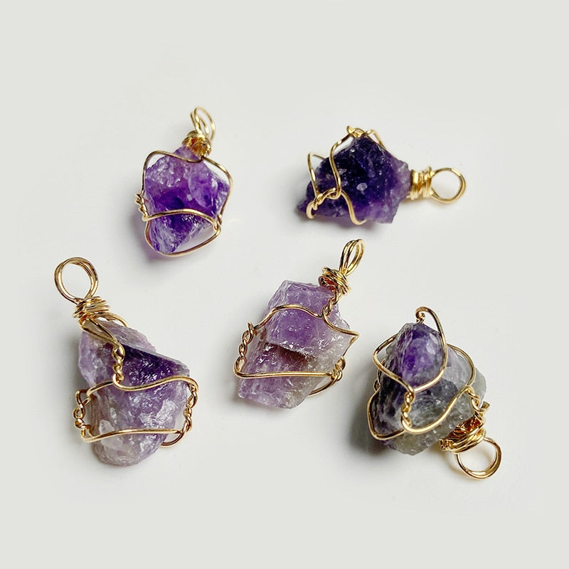 1 Stück natürliche, handgefertigte Amethyst-Halskettenaccessoires für Frauen