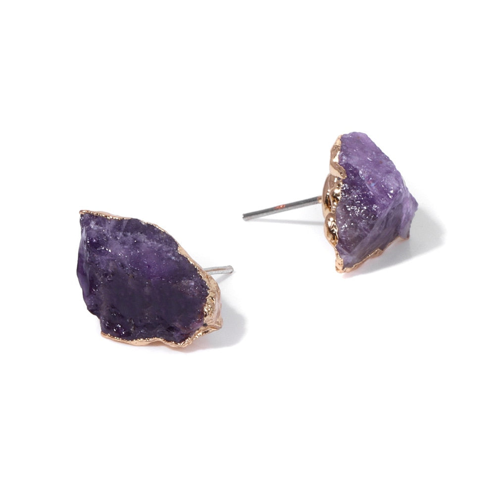 Natural Druzy Agates Crystal Earrings