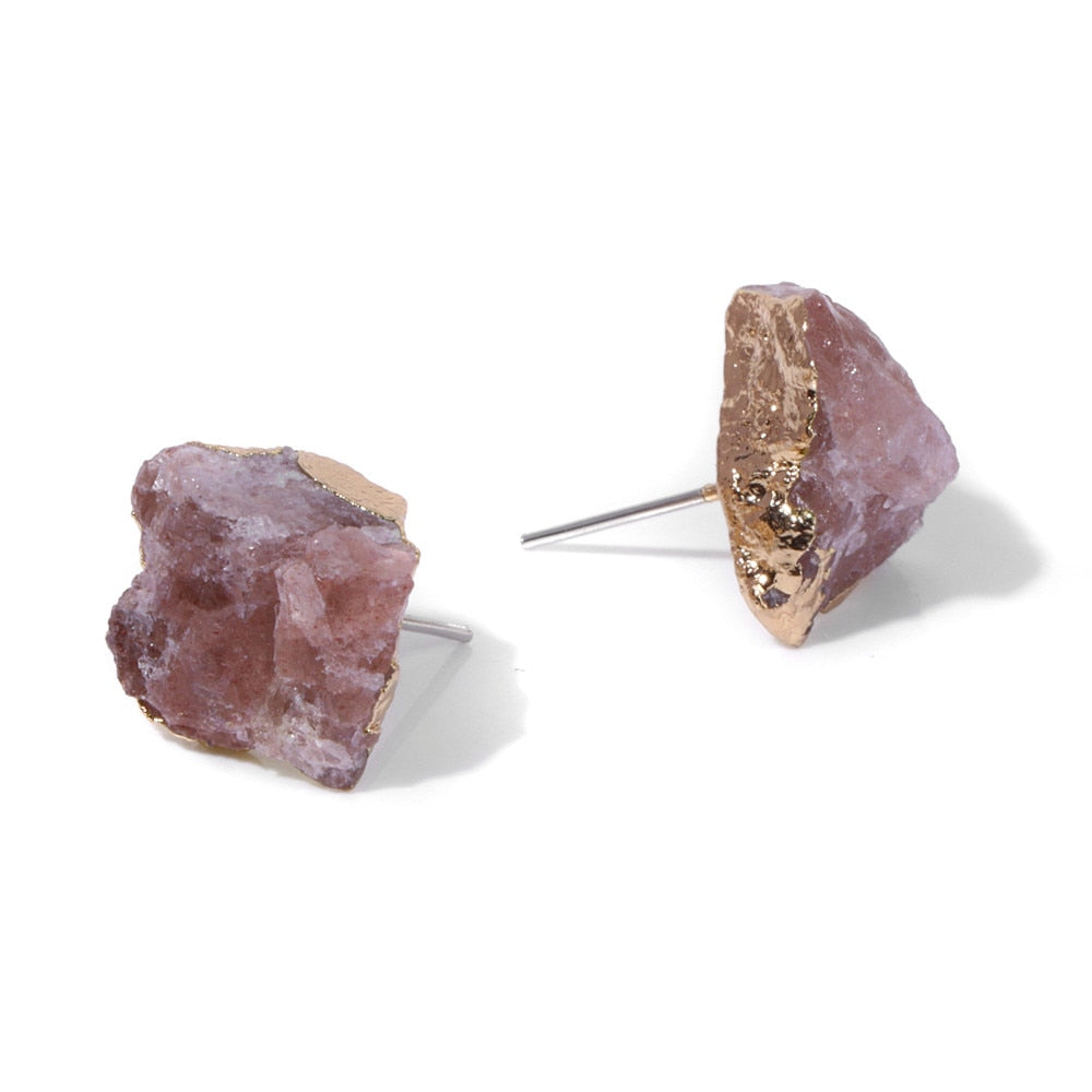 Natural Druzy Agates Crystal Earrings