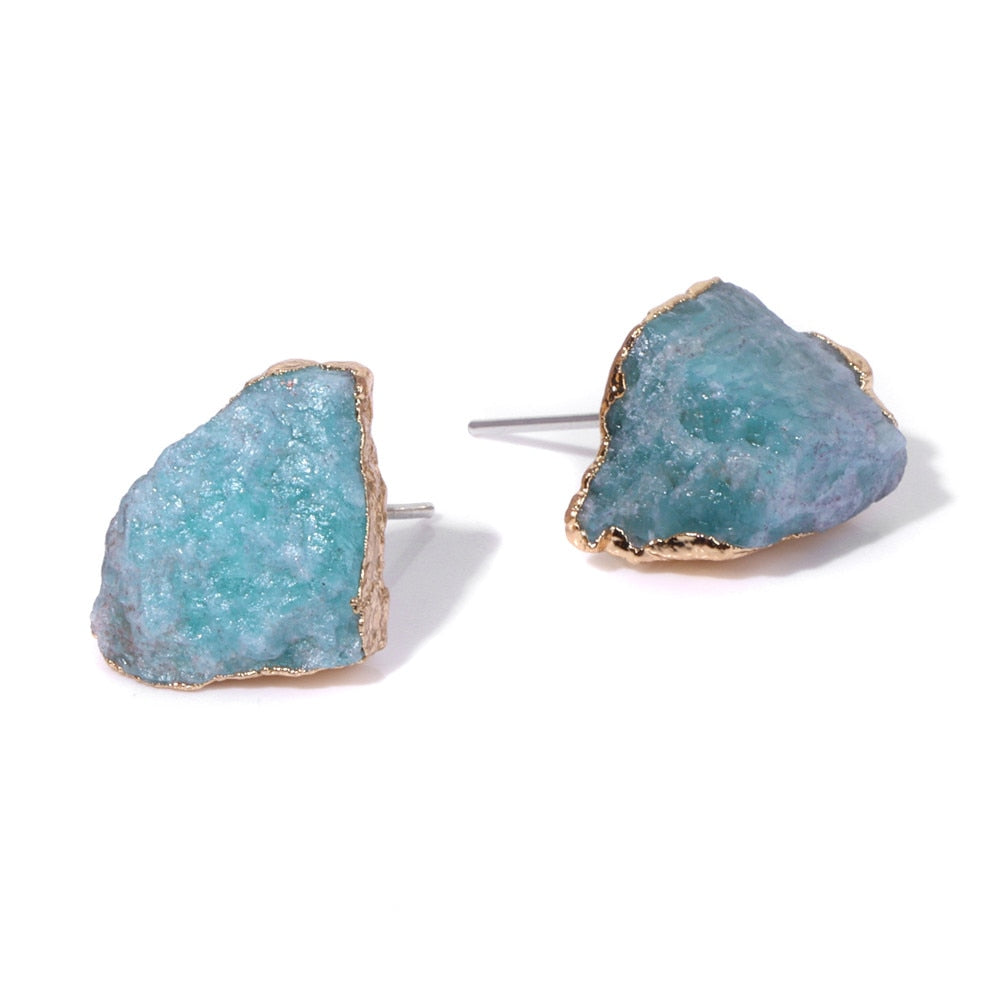 Natural Druzy Agates Crystal Earrings